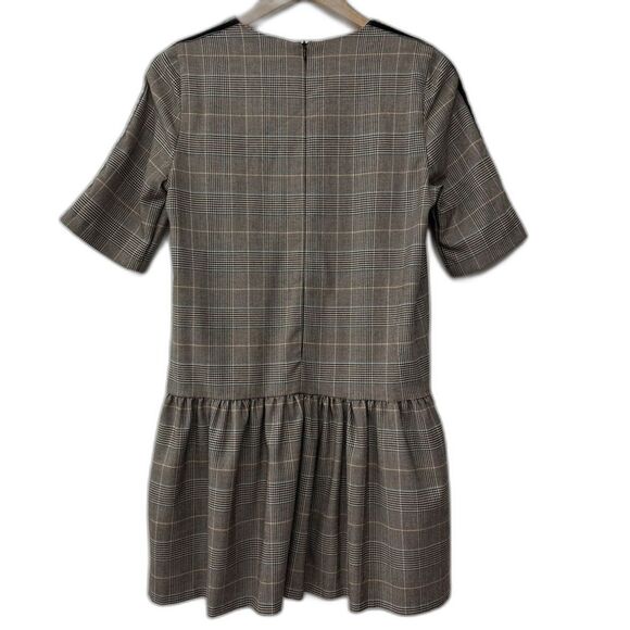 Zara Trafaluc Collection Plaid Houndstooth Crop Waist Dress Academia Size M - Picture 3 of 7